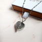 Engraved Cremation Ashes Angel Wing Heart Necklace Urn Silver