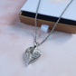 Engraved Self Fill Ashes Angel Wing Heart Urn Necklace Silver