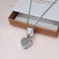 Engraved Cremation Ashes Angel Wing Heart Urn Necklace Silver