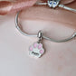 Engraved Cat / Dog Pink Paw Charm 925 Sterling Silver - Personalised