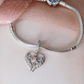 Robin Angel Wings Charm 925 Sterling Silver & Rose Gold