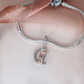 Best Friend Moon Charm 925 Sterling Silver and Rose Gold