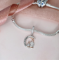 Father & Daughter Moon Charm 925 Sterling Silver and Rose Gold