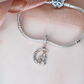 Mother & Son Moon Charm 925 Sterling Silver and Rose Gold