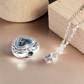 Cremation Ashes Blue Crystal Heart Necklace 925 Sterling Silver - &