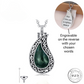 Engraved Cremation Ashes Green Agate Necklace 925 Sterling Silver Self Fill 