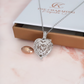 Engravable Ashes Hummingbird Heart Locket Necklace Urn 925 Sterling Silver & Rose Gold