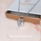 Breloque en forme de cœur en cendres gravées, argent ou or rose