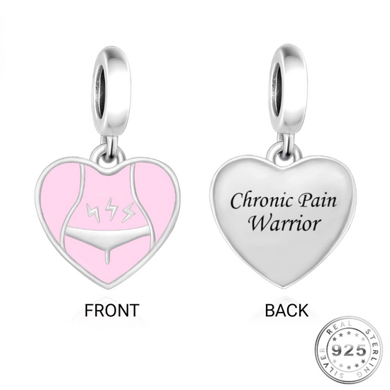 Chronic Pain Warrior Charm 925 Sterling Silver fits Pandora