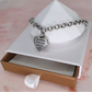 Silver Engraved Cremation Ashes Heart Urn Bracelet - Self Fill