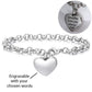 Silver Engraved Cremation Ashes Heart Urn Bracelet - Self Fill