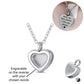 Engraved Silver Ashes or hair Glass Heart Urn Necklace