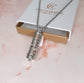 Engravable Silver & Rose Gold Gold Family Tree Cremation Ashes Cylinder Urn Necklace
