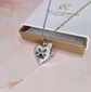 Engraved Dog / Cat Paw Print Cremation Ashes Silver Urn Necklace