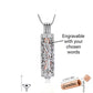 Engraved Silver & Rose Gold Gold Family Tree Cremation Ashes Cylinder Urn Necklace