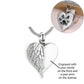 Engraved Dog / Cat Paw Print Cremation Ashes Silver Urn Necklace Memorial  keepsake