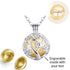 Engraved Silver & Gold Family Tree Cremation Ashes Urn Locket Necklace Self Fill
