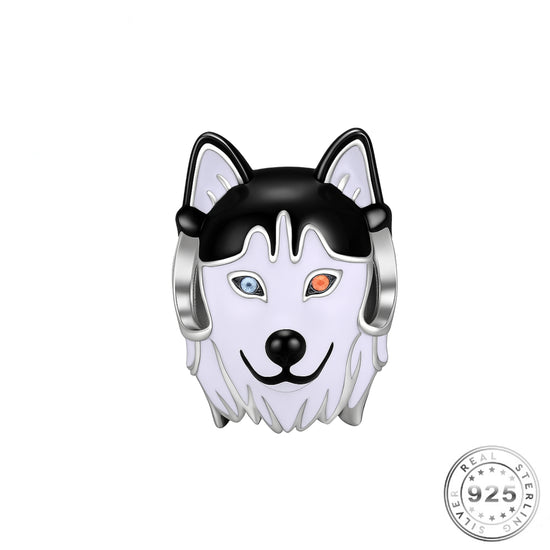 Husky Dog Charm 925 Sterling Silver fits pandora