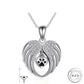 Pet Dog / Cat Paw Angel Wings Cremation Ashes Urn Necklace 925 Sterling Silver