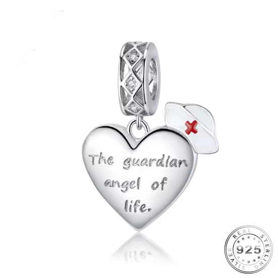 PANDORA FITTING Nurse Charm 925 Sterling Silver - The Guardian Angel of Life