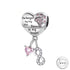 Dog Angel Wings / Paw Memorial Charm 925 Sterling Silver - Forever In My Heart - fits Pandora