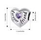 Forever Friend Charm 925 Sterling Silver & Purple Crystal - Best Friend