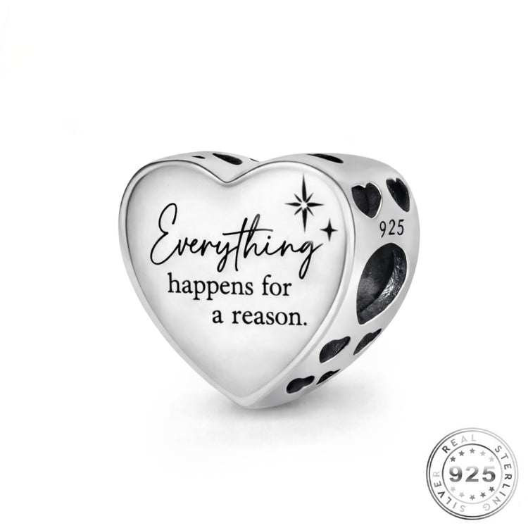 Pandora Fitting Everything Happens For a Reason Heart Charm 925 Sterling Silver