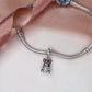 French Bulldog Dog Charm 925 Sterling Silver & Opal Heart