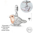 pandora fitting Engraved Robin Self-Fill Ashes Urn Charm 925 Sterling Silver & Rose Gold