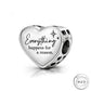 pandora fitting Everything Happens For a Reason Heart Charm 925 Sterling Silver