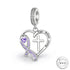Purple Awareness Ribbon & Cross Charm 925 Sterling Silver fits Pandora bracelets