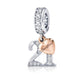 Pandora fitting 21st Birthday Charm 925 Sterling Silver & Rose Gold - Personalised heart tag Daughter