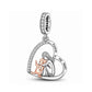 Pandora fitting Dog Angel Wings Charm 925 Sterling Silver & Rose Gold Memorial 