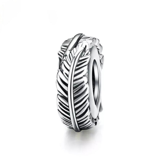 Angel Feather Spacer Charm 925 Sterling Silver fits Pandota