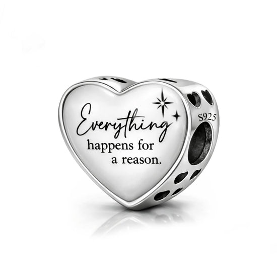 Everything Happens For a Reason Charm 925 Sterling Silver Fits Pandora 
