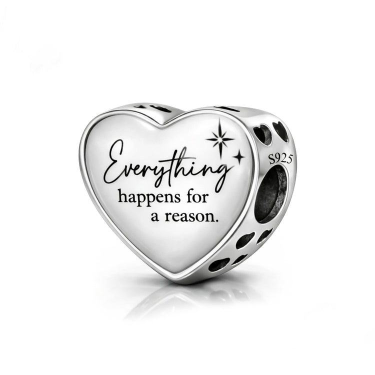 Everything Happens For a Reason Charm 925 Sterling Silver Fits Pandora 