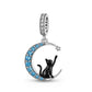 Pandora fitting Black Cat in the Moon Charm 925 Sterling Silver