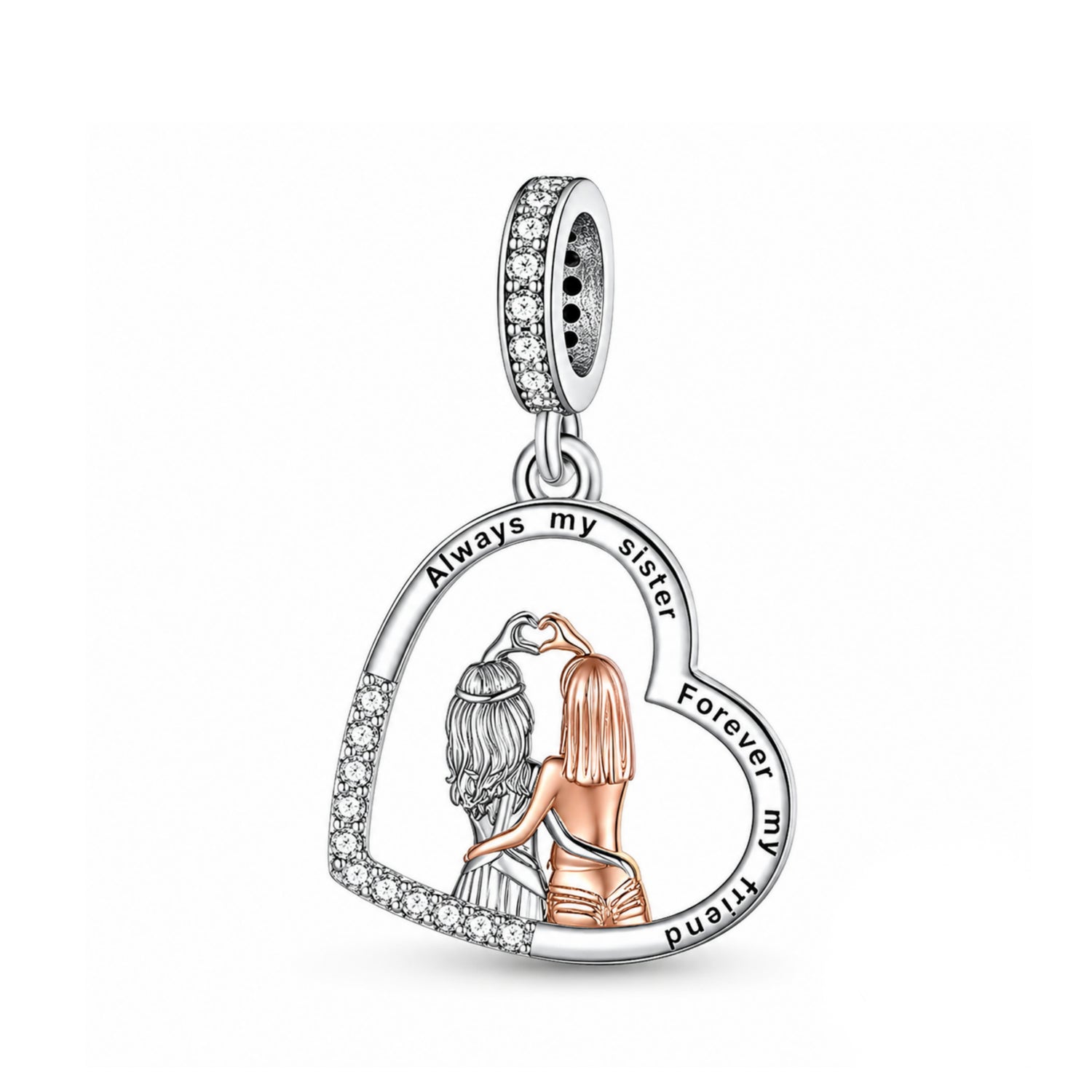 Pandora fitting Sister Charm 925 Sterling Silver - Always My Sister Forever My Friend