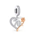 70th Birthday Charm 925 Sterling Silver & Rose Gold fits Pandora bracelets