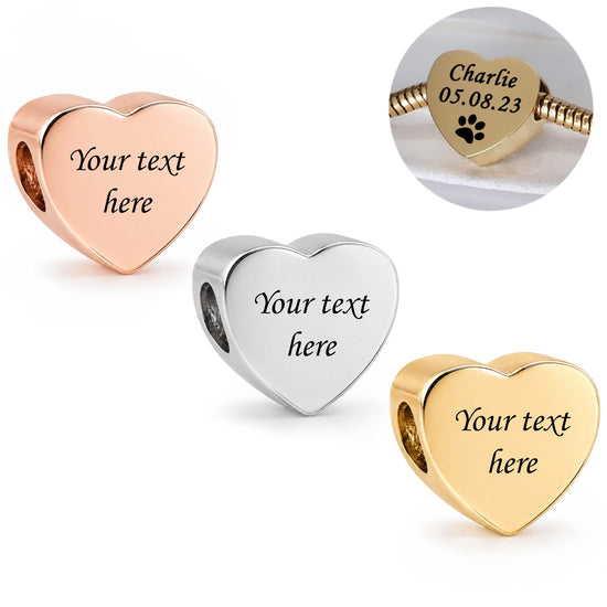 Pandora fitting Engraved Silver, Gold or Rose Gold Charm- Personalised 