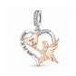 Mum & Dad Guardian Angel Charm 925 Sterling Silver & Rose Gold fits Pandora - Memorial
