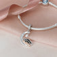 Breloque coeur de remise de diplôme en argent sterling 925 et or rose