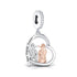 Pandora fitting Best Friends Charm 925 Sterling Silver & Rose Gold - BFF gift bestie