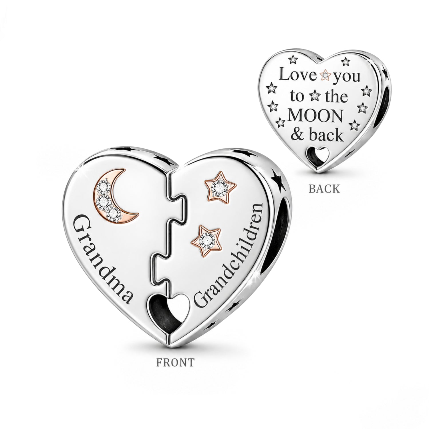 Pandora fitting Grandma & Grandchildren Heart Charm 925 Sterling Silver