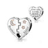 Pandora fitting Brother & Sister Heart Charm 925 Sterling Silver 