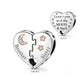 Pandora fitting Brother & Sister Heart Charm 925 Sterling Silver 