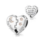 Big Sister & Little Sister Heart Charm 925 Sterling Silver fits Pandora