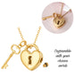 Engraved Gold Ashes Heart Padlock Urn Necklace Self Fill keepsake memorial 