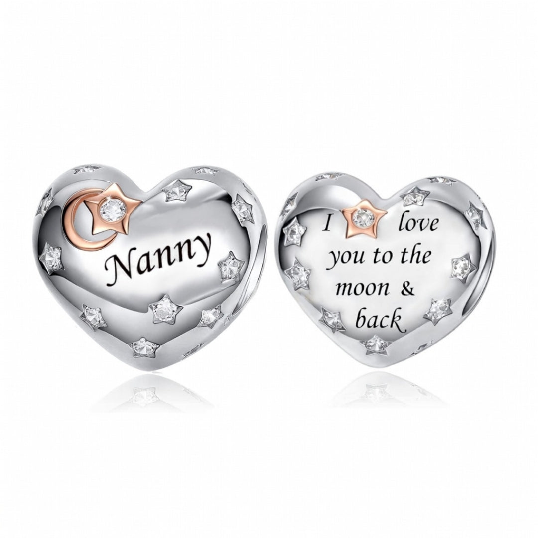 Pandora fitting Nanny Heart Charm 925 Sterling Silver