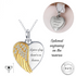 Engraved Angel Wings Ashes Urn Necklace 925 Sterling Silver & Gold memorial